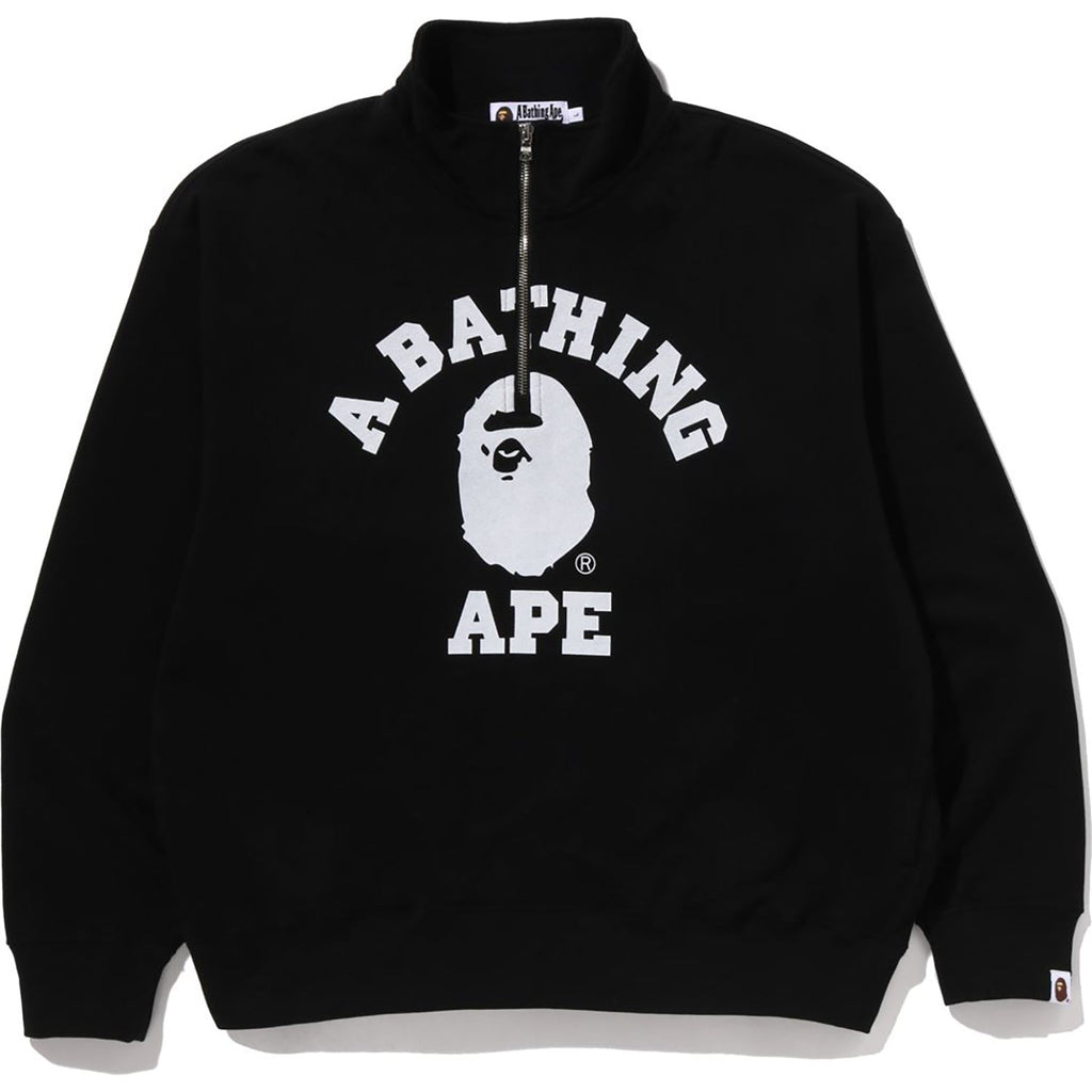 COLLEGE HALF ZIP RELAXED FIT CREWNECK SWEATSHIRT MENS
