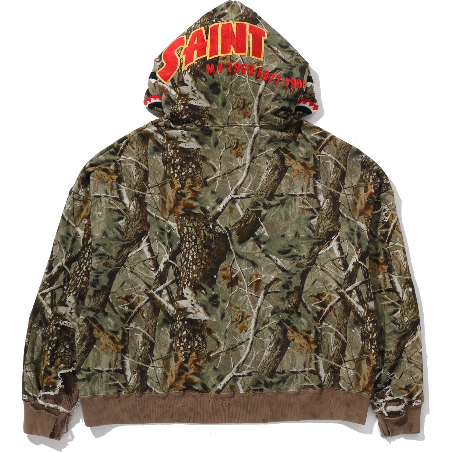 BAPE X SAINT MXXXXXX SHARK FULL ZIP HOOD MENS