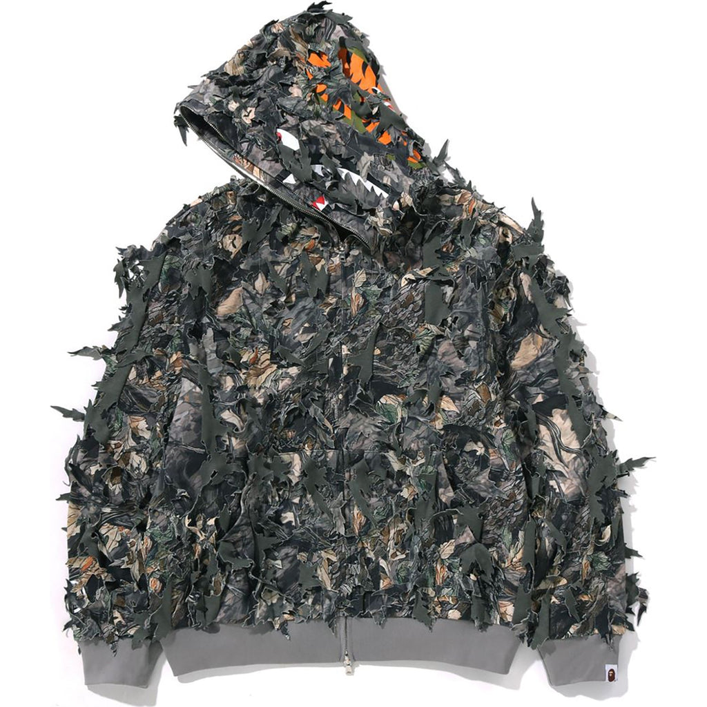 TREE EDGE CAMO LASER CUT CROPPED SHARK FULL ZIP HOODIE LADIES